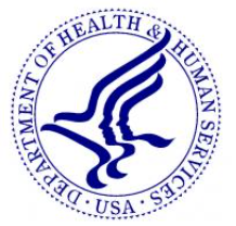 seal for Department of Health and Human Services, blue and white